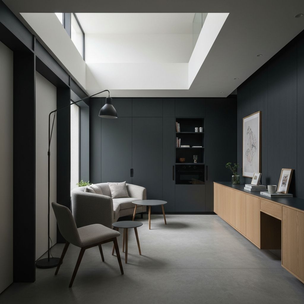 Mirna interijerna prostorija koja ističe mirnu životnu sredinu - minimalistički dizajn sa prirodnom svetlošću